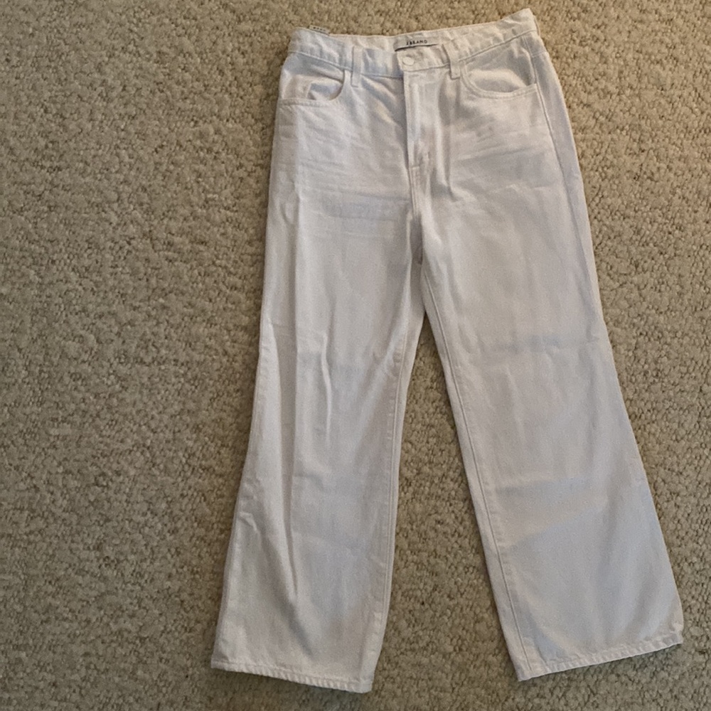 J Brand Joan High Rise Crop Jeans - white